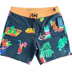 Roark Passage 17" Side Panel Boardshorts Black Mens  Tahiti Treat